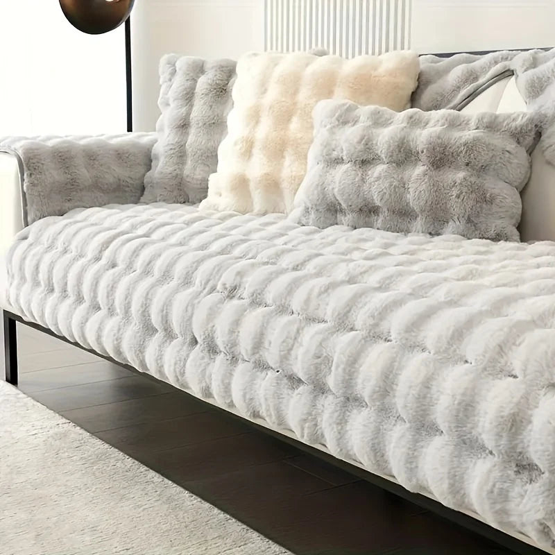Faux Fur VelvetTouch Couch Cover Cat & Dog Proof Modern & Stylish