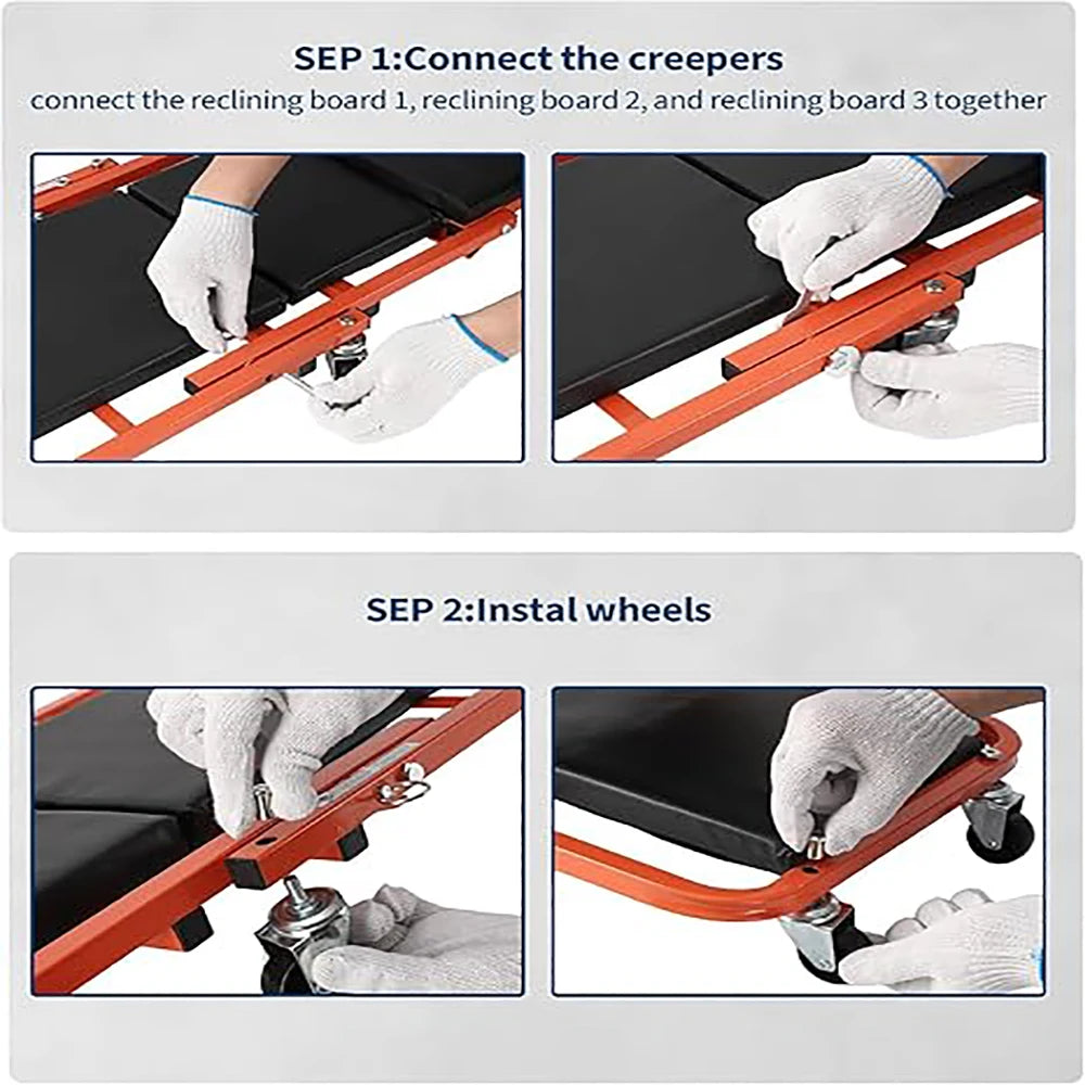2-in-1 Foldable Garage Creeper Shop Seat