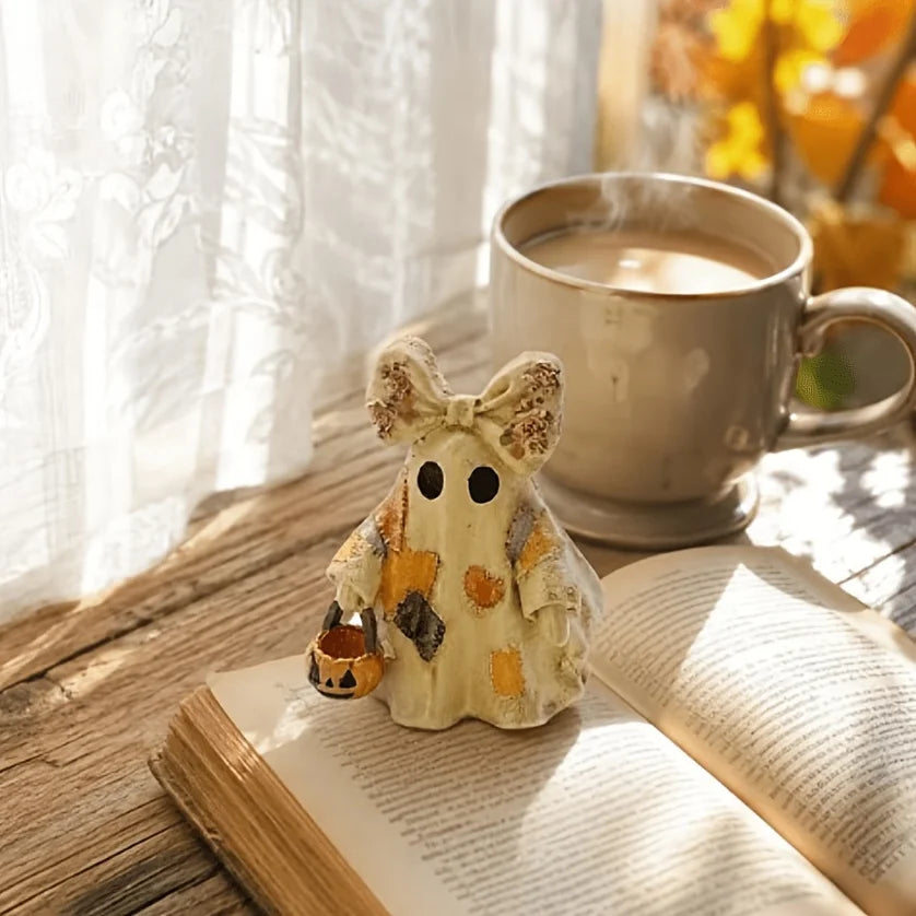 Vintage Patchwork Ghost & Pumpkin Decoration