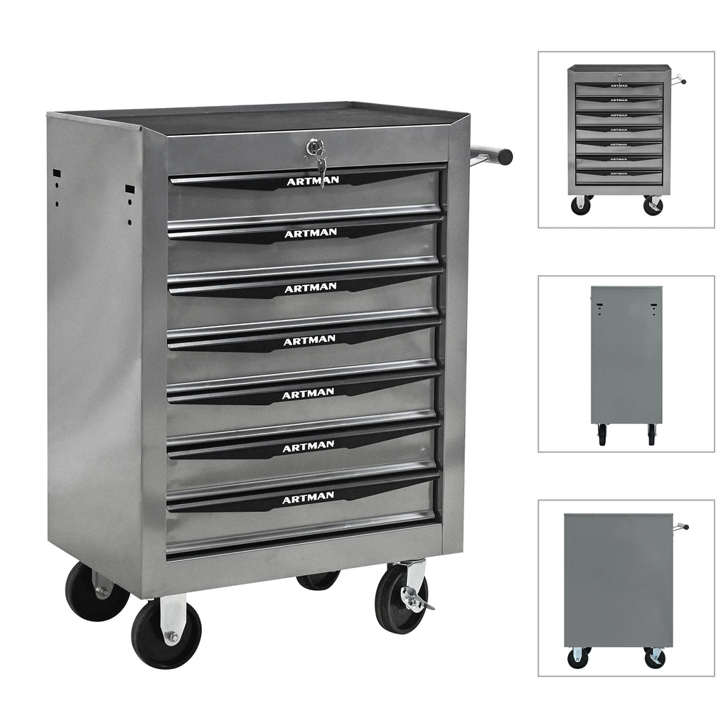 7 Drawer Rolling Tool Box Heavy-Duty Steel