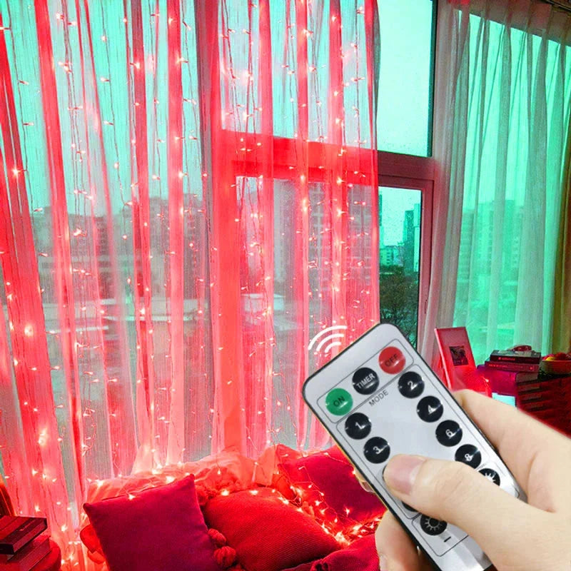 LED Curtain USB Power Fairy Lights for Holidays or Fun Rooms, Remote Control