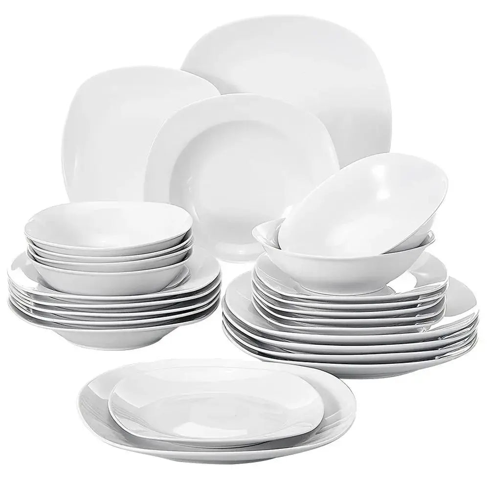 MALACASA Elisa 24-Pc Ceramic Porcelain Tableware