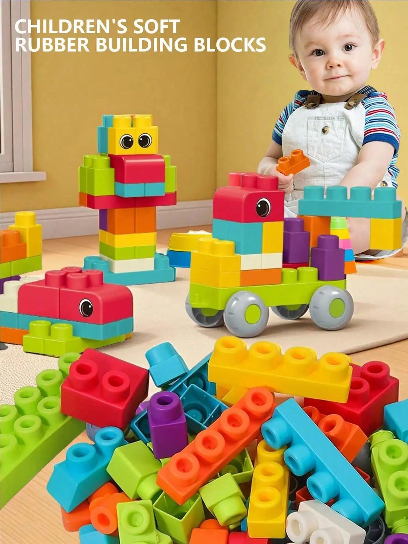 16/21/37/50pcs Large Building Blocks With Storage Bin