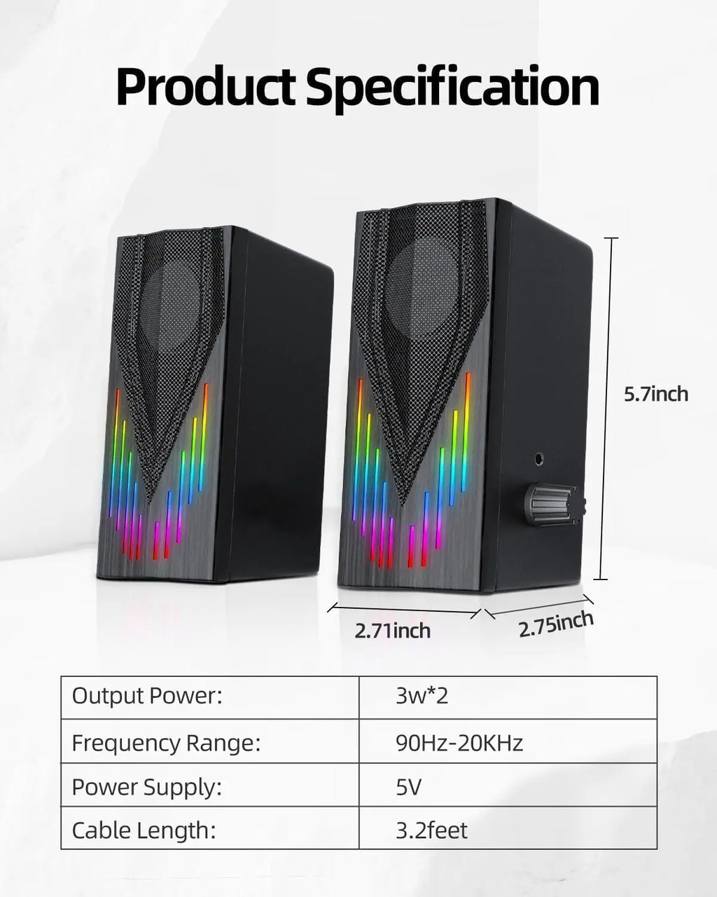USB-Powered Computer Speakers With RGB Lights