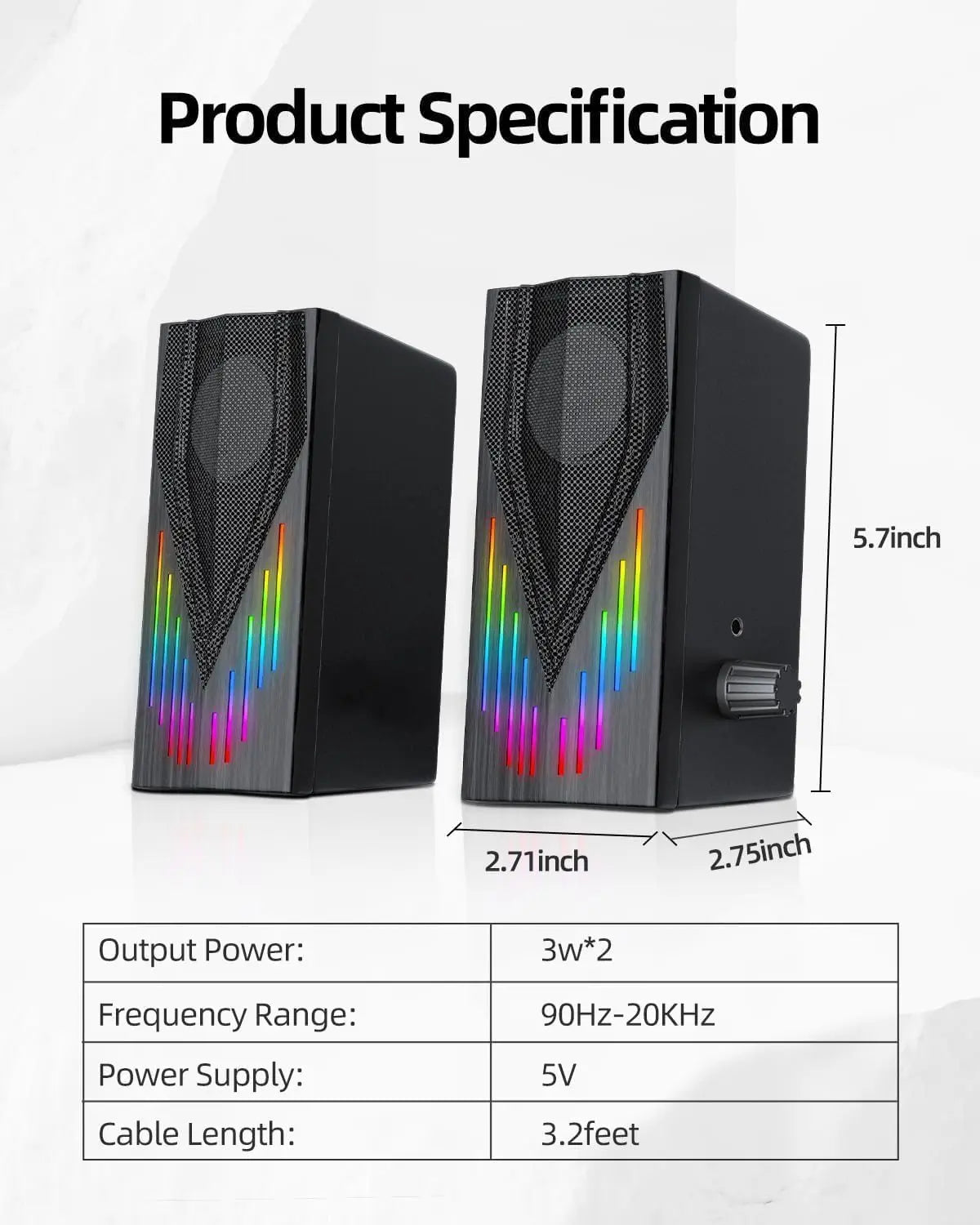 USB-Powered Computer Speakers With RGB Lights