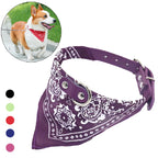 Adjustable PU Dog/Cat Collar with Detachable Scarf | For Small Medium Dogs and Cats