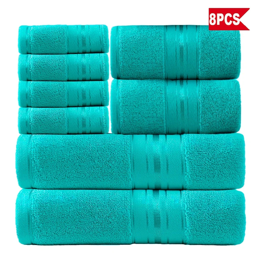 8 Piece Luxury Towel Set – 100% Ring Spun Cotton