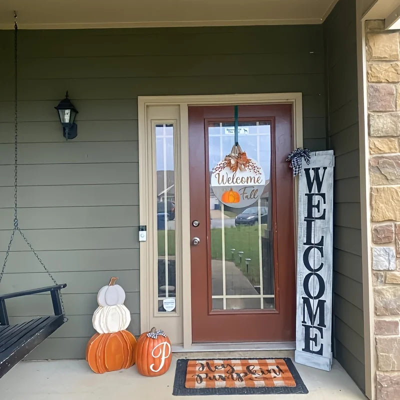Welcome Fall Door/Wall Sign With Bow