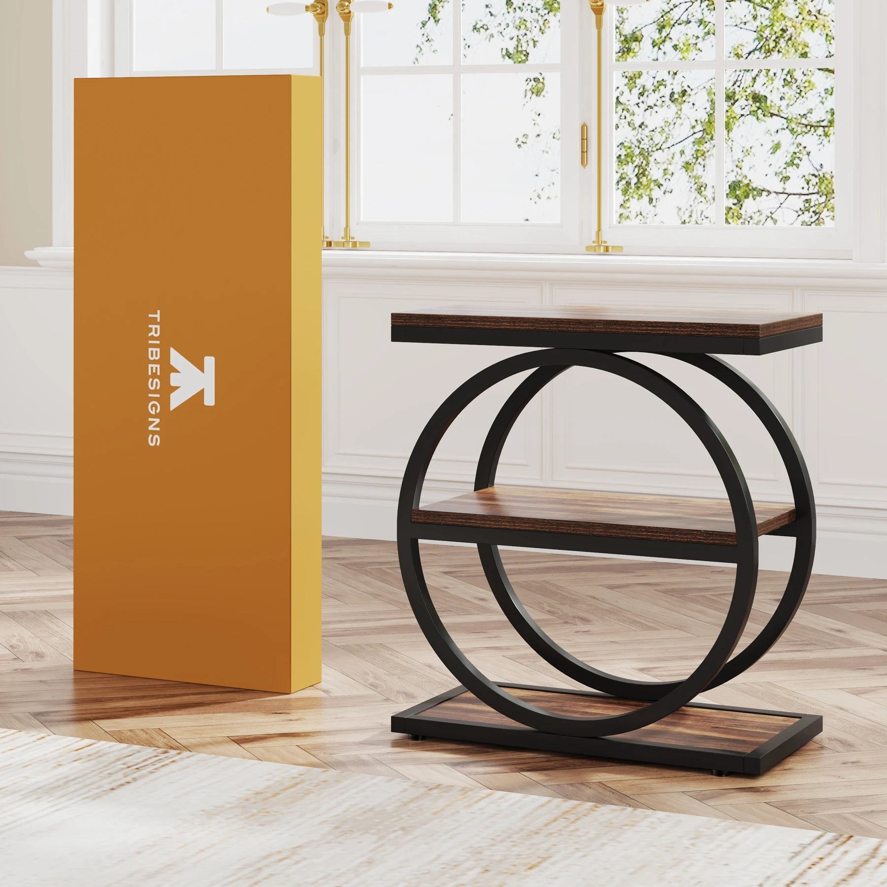 Modern/Retro/MCM End Table with 3 Storage Shelves