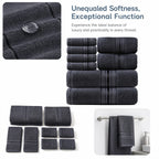 8 Piece Luxury Towel Set – 100% Ring Spun Cotton