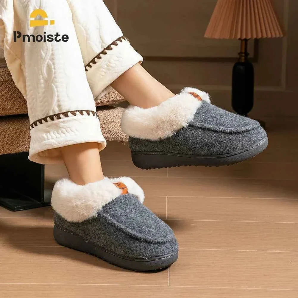 Warm Cozy Platform Wedge Memory Foam Slippers