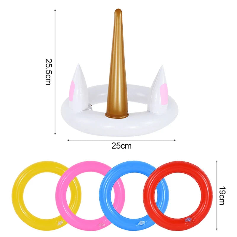 Unicorn Inflatable Ring Toss Game | Kids Beach Pool Toy
