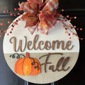 Welcome Fall Door/Wall Sign With Bow
