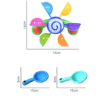 Rainbow Windmill, Waterwheel Baby/Toddlers Bath Water Spray Toy Set