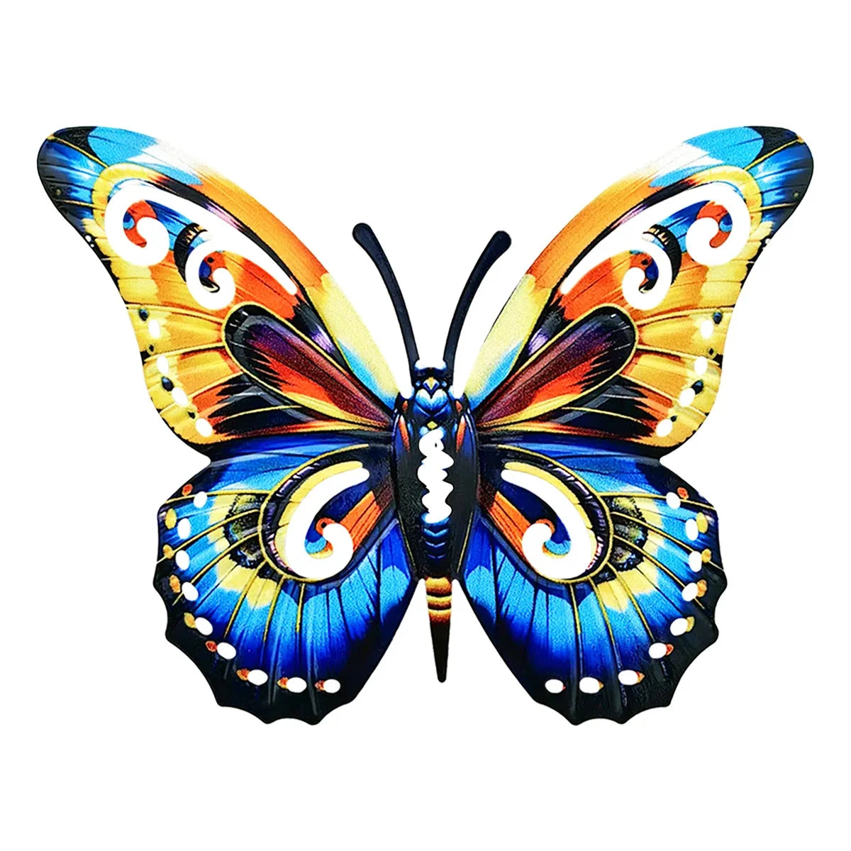 Metal Art Butterfly Wall Decor Colorful Iron Art Butterfly Sculptures Butterfly Hanging Ornament for Outdoor Home Yard Garden
