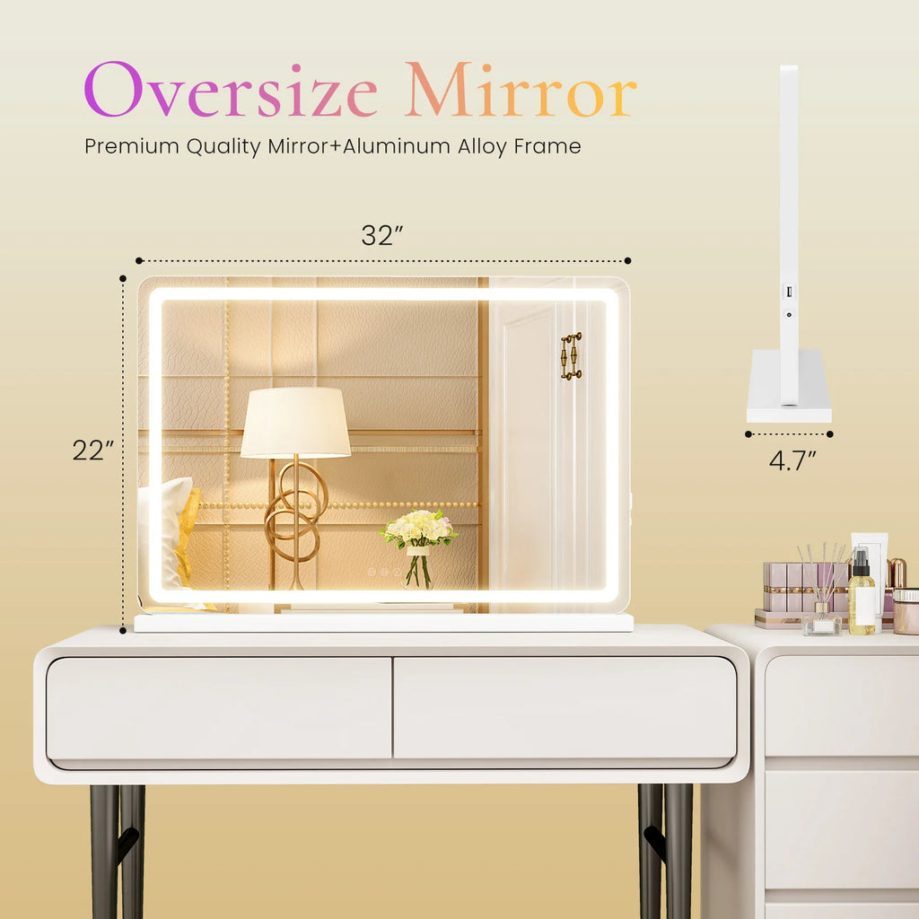 LED Vanity Mirror, Aluminum Frame Dimmable