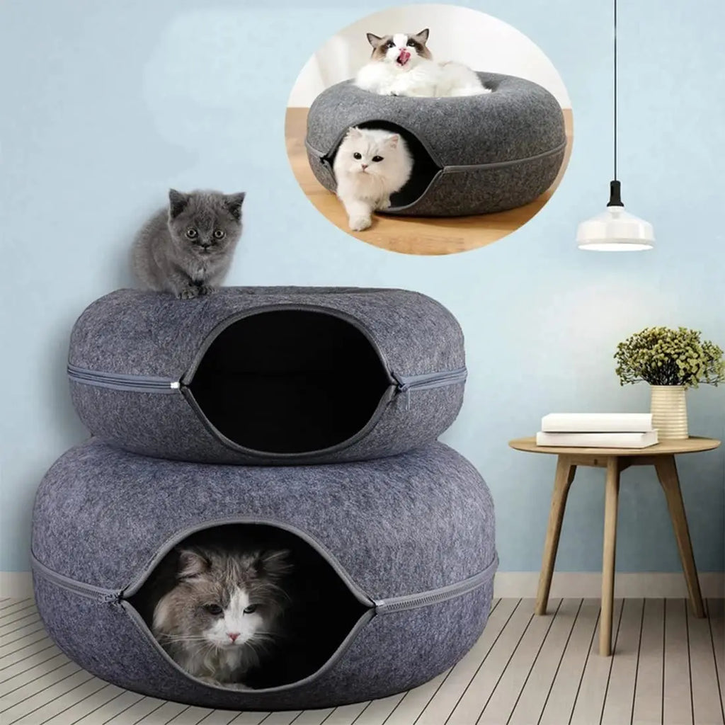 Interactive Tunnel/Donut Cat Bed & House
