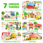 Joyfy 110/60 Pcs Wooden Train Set