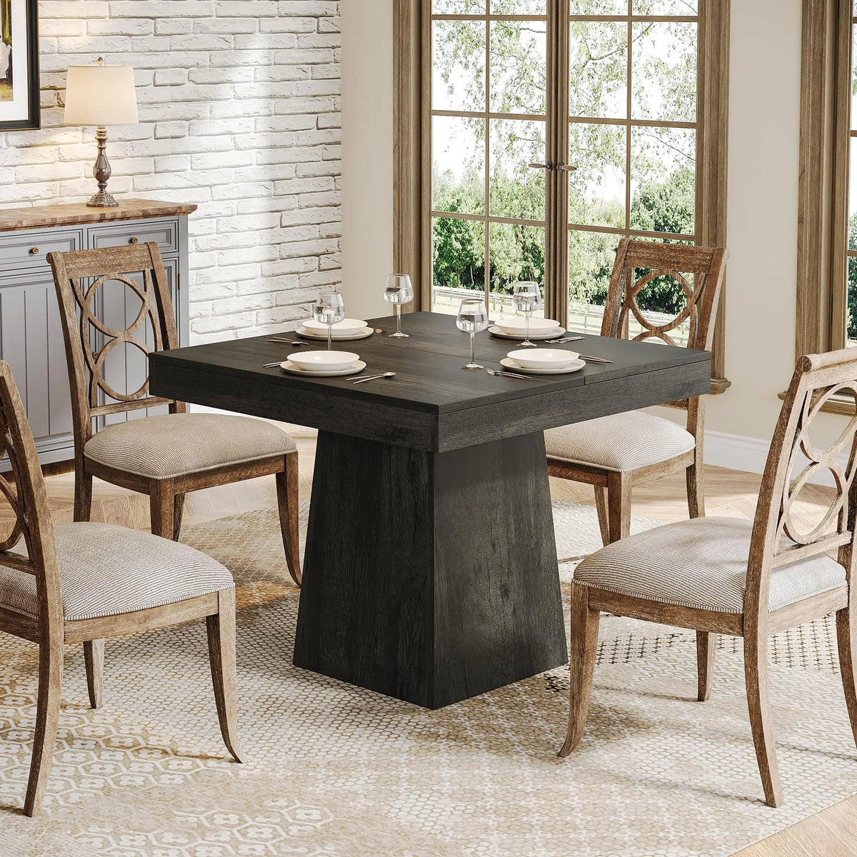 Tribesigns Square Dining Table for 4