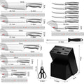 15Pcs Full Stainless Steel Kitchen Knife Set