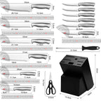 15Pcs Full Stainless Steel Kitchen Knife Set