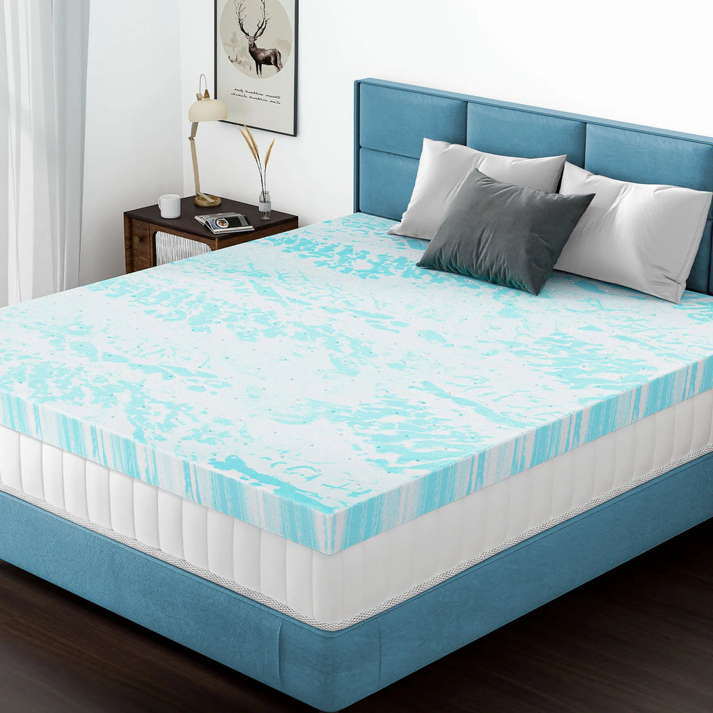 2" Memory Foam/Gel Breathable Cooling Mattress Topper