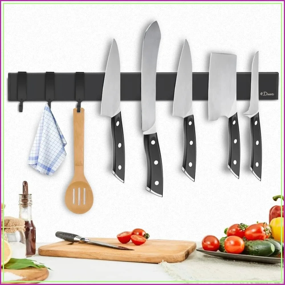 16" Black Knife Magnet Strip For Knives, Utensils