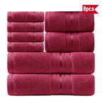 8 Piece Luxury Towel Set – 100% Ring Spun Cotton