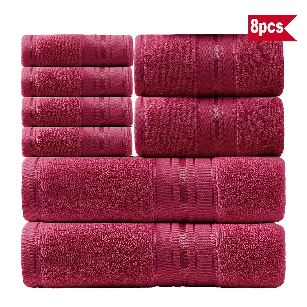 8 Piece Luxury Towel Set – 100% Ring Spun Cotton