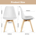 Set of 4 Wooden & PU-Leather Dining Chairs