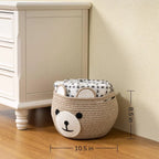 Bear Basket with Handles 10.5"D x 8.5"H