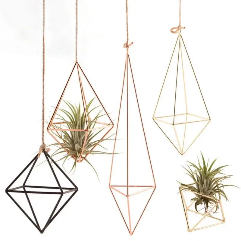 Modern Iron & Macrame Flower Hanger