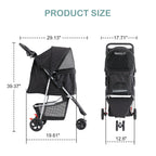 Foldable Pet Stroller For Dogs & Cats