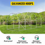 SucceBuy Walk-in Tunnel Greenhouse Galvanized Frame & Waterproof Cover 15x7x7/10x7x7/20x10x7/12x7x7 ft Greenhouses & Cold Frames