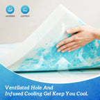 2" Memory Foam/Gel Breathable Cooling Mattress Topper