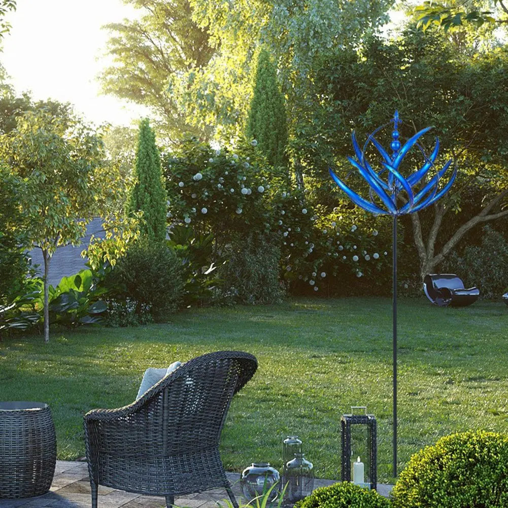 Red or Blue Wind Spinner Metal Windmill