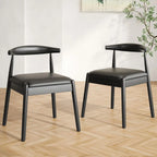 Mid-Century Modern Solid Wood Dining Chairs Set of 2