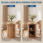 Round Dining Table For 2-4 With Center Storage