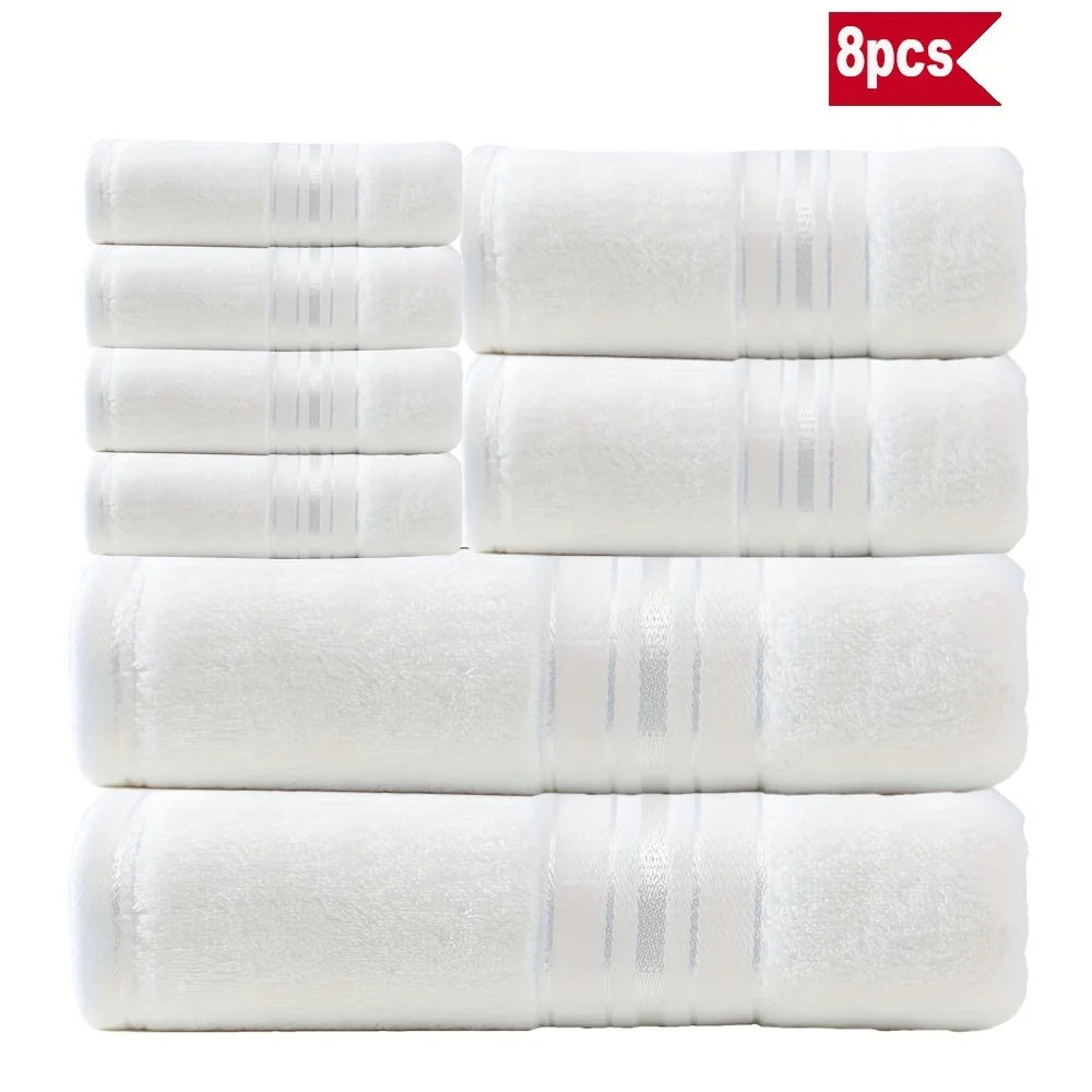 8 Piece Luxury Towel Set – 100% Ring Spun Cotton