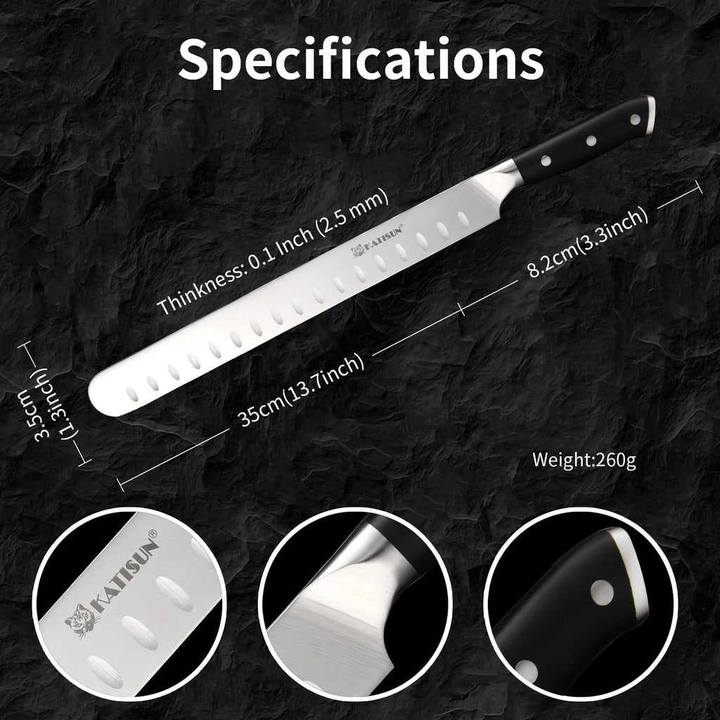 13 Inch Round-Tip Carbon Steel Slicing Knife