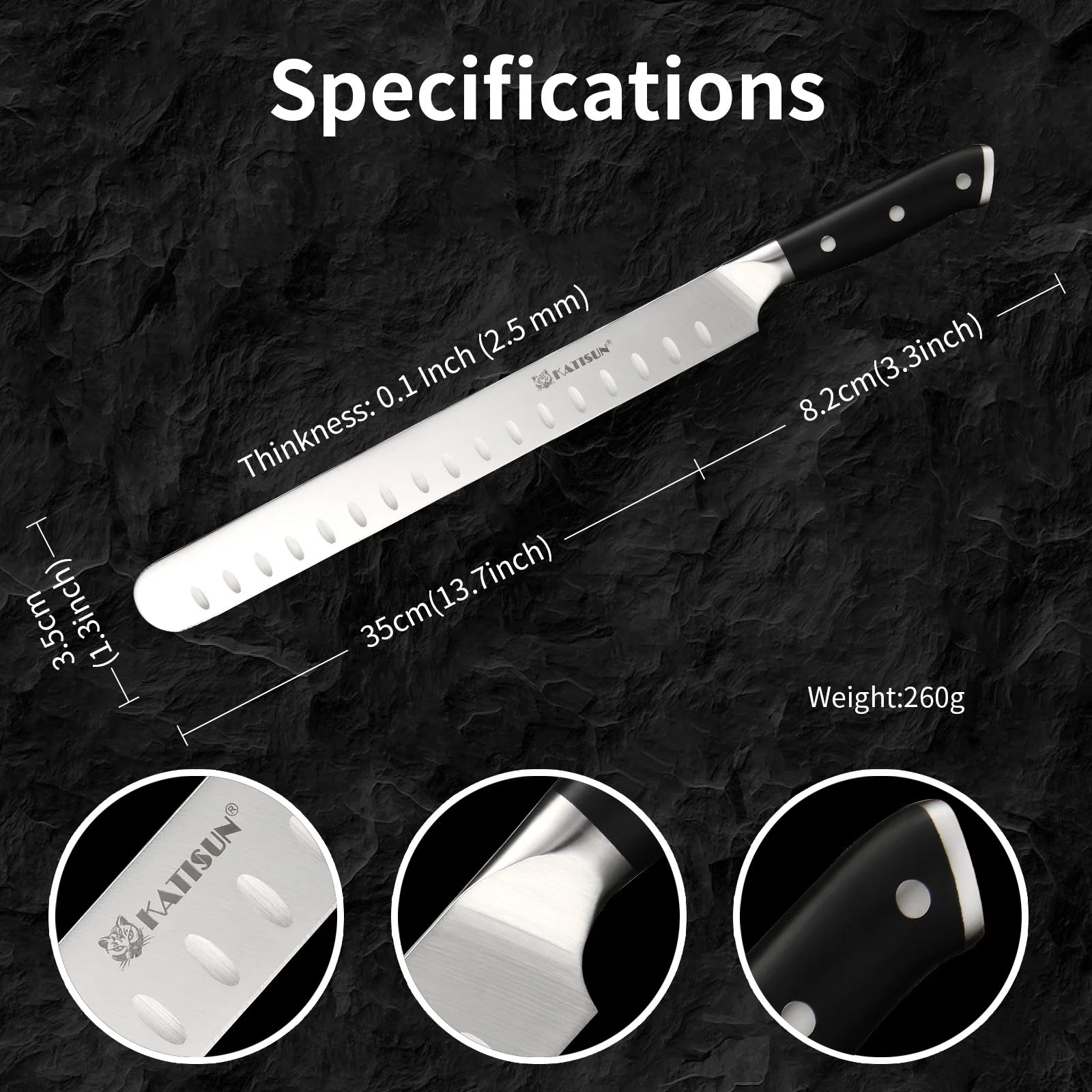13 Inch Round-Tip Carbon Steel Slicing Knife