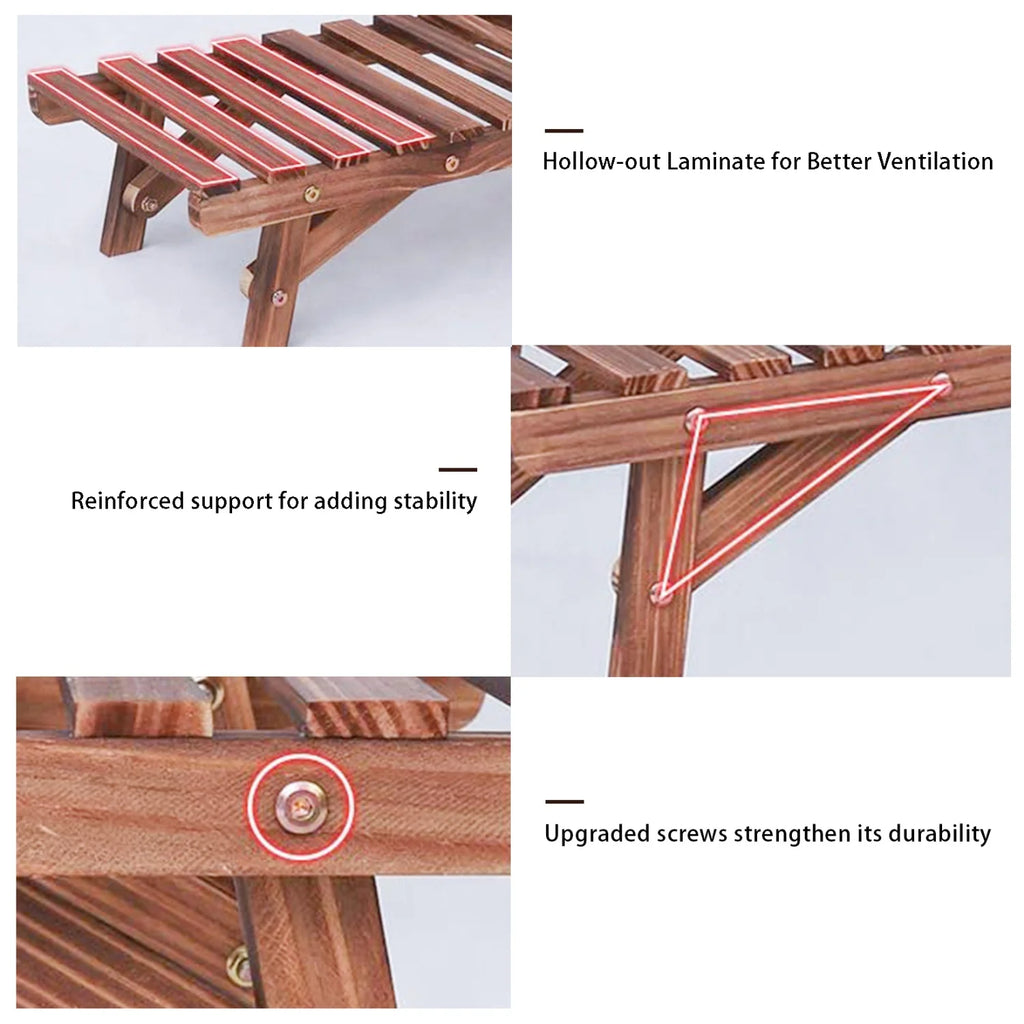3-Tier Ladder Shelf Wood Plant Stand