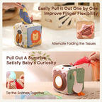 Montessori Cloth Busy Box Animal Tissue Toy