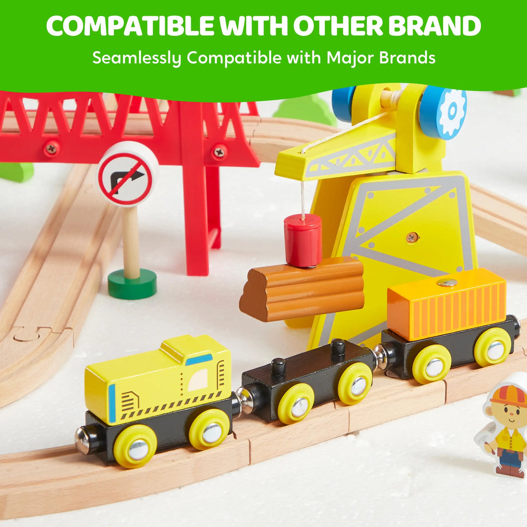 Joyfy 110/60 Pcs Wooden Train Set
