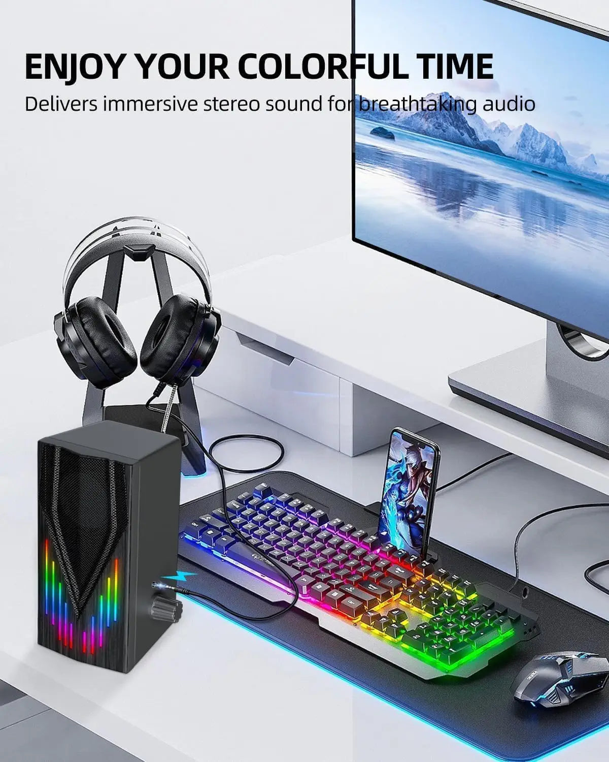 USB-Powered Computer Speakers With RGB Lights