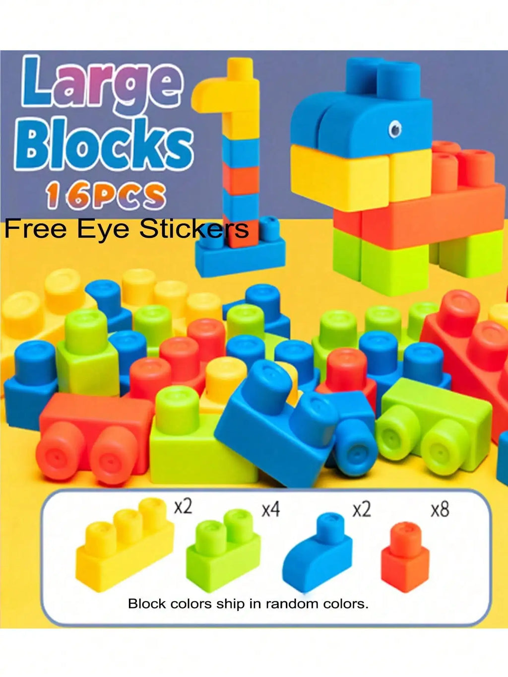 16/21/37/50pcs Large Building Blocks With Storage Bin