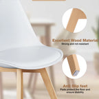 Set of 4 Wooden & PU-Leather Dining Chairs