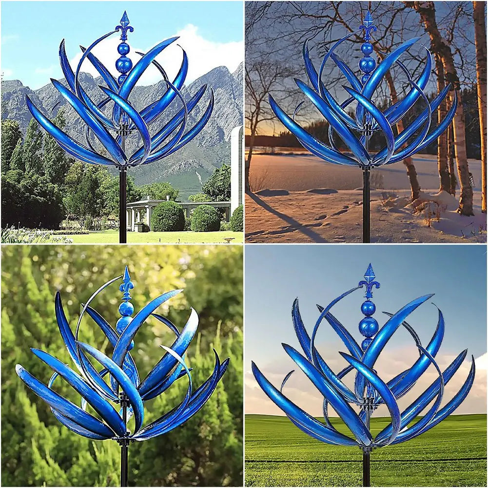 Red or Blue Wind Spinner Metal Windmill