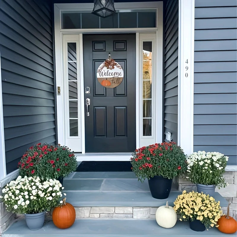 Welcome Fall Door/Wall Sign With Bow