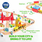 Joyfy 110/60 Pcs Wooden Train Set